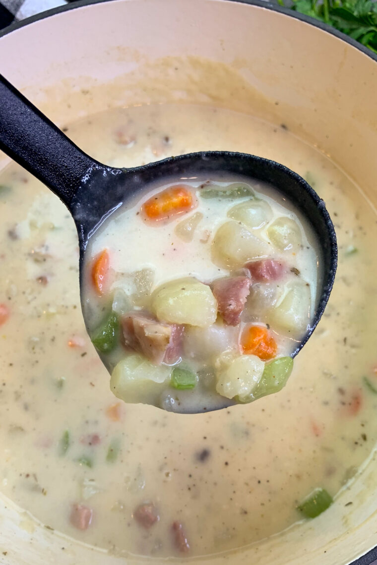 Ham and Potato Soup So Creamy Modernmealmakeover.com