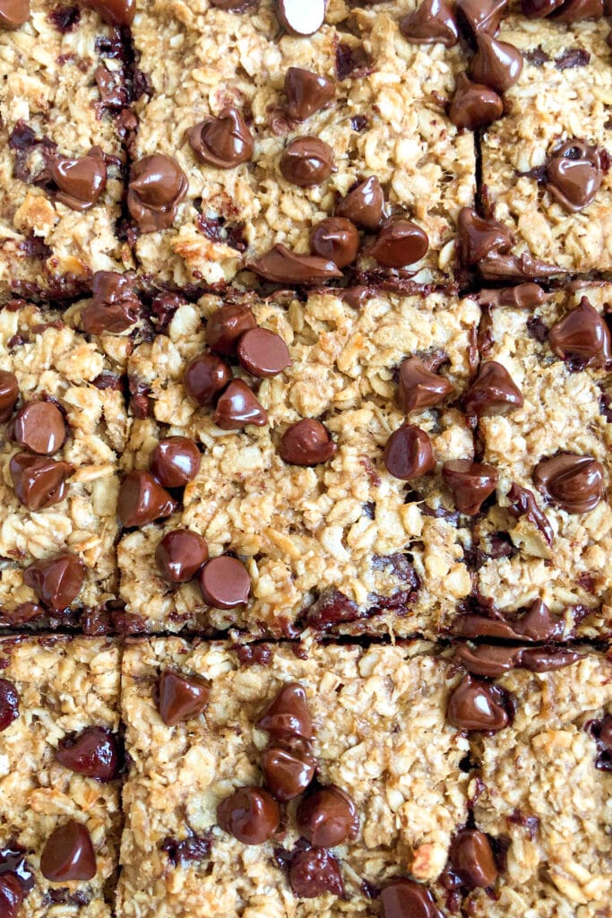 baked oatmeal breakfast bars cooled and sliced