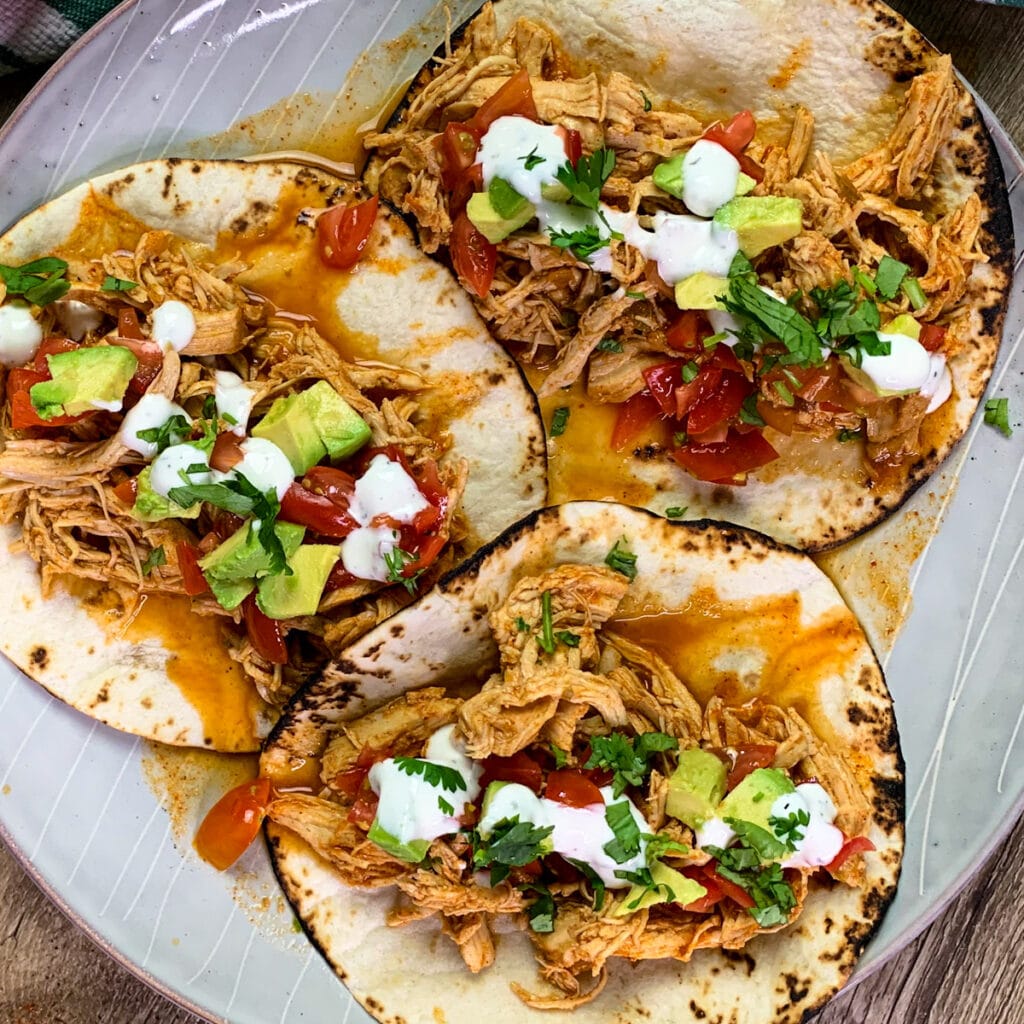 Instant Pot Chicken Tacos {So Easy}