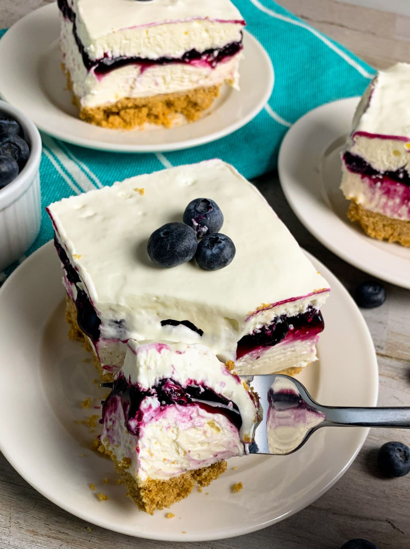 NoBake Blueberry Cheesecake Bars