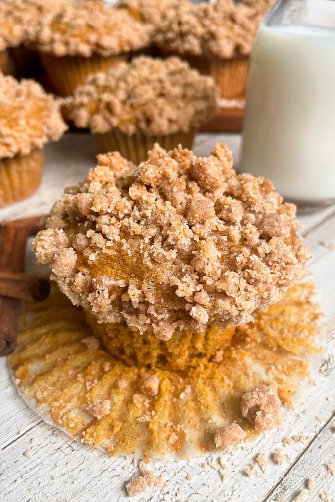 The Most Amazing Pumpkin Muffins With Crumb Topping