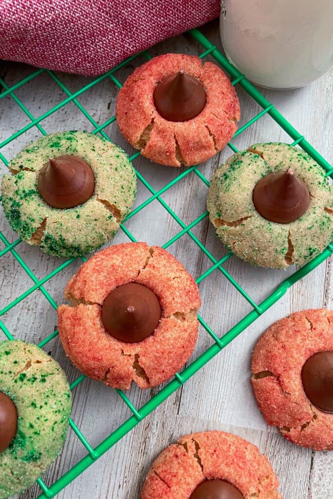 Christmas peanut butter blossom cookies
