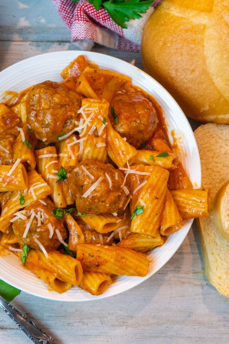 Instant Pot Rigatoni and Meatballs Modernmealmakeover