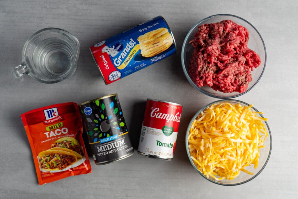 Mexican bubble pizza ingredients.