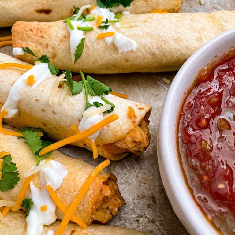 Crispy Oven Baked Chicken Taquitos