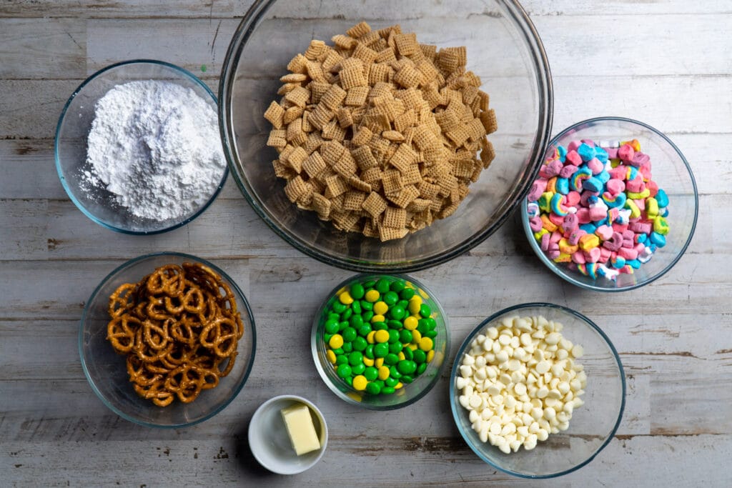 Ingredients for St Patrick's day snacks: Leprechaun bait.