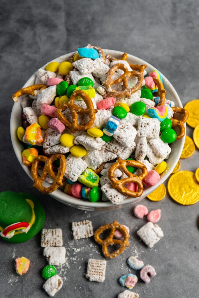 Leprechaun bait in a white bowl.