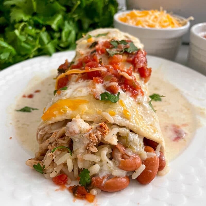 Smothered Honey Lime Chicken Burritos