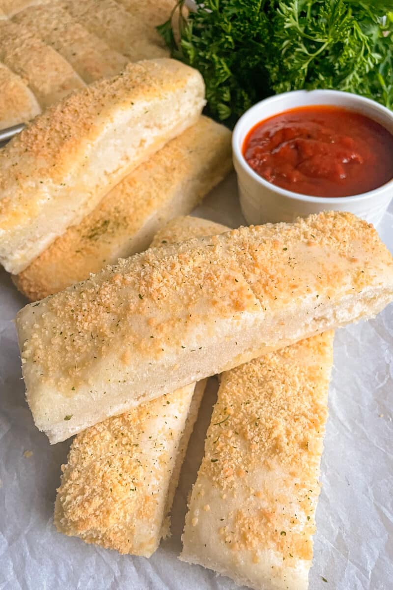 Quick & Easy Homemade Breadsticks with Parmesan