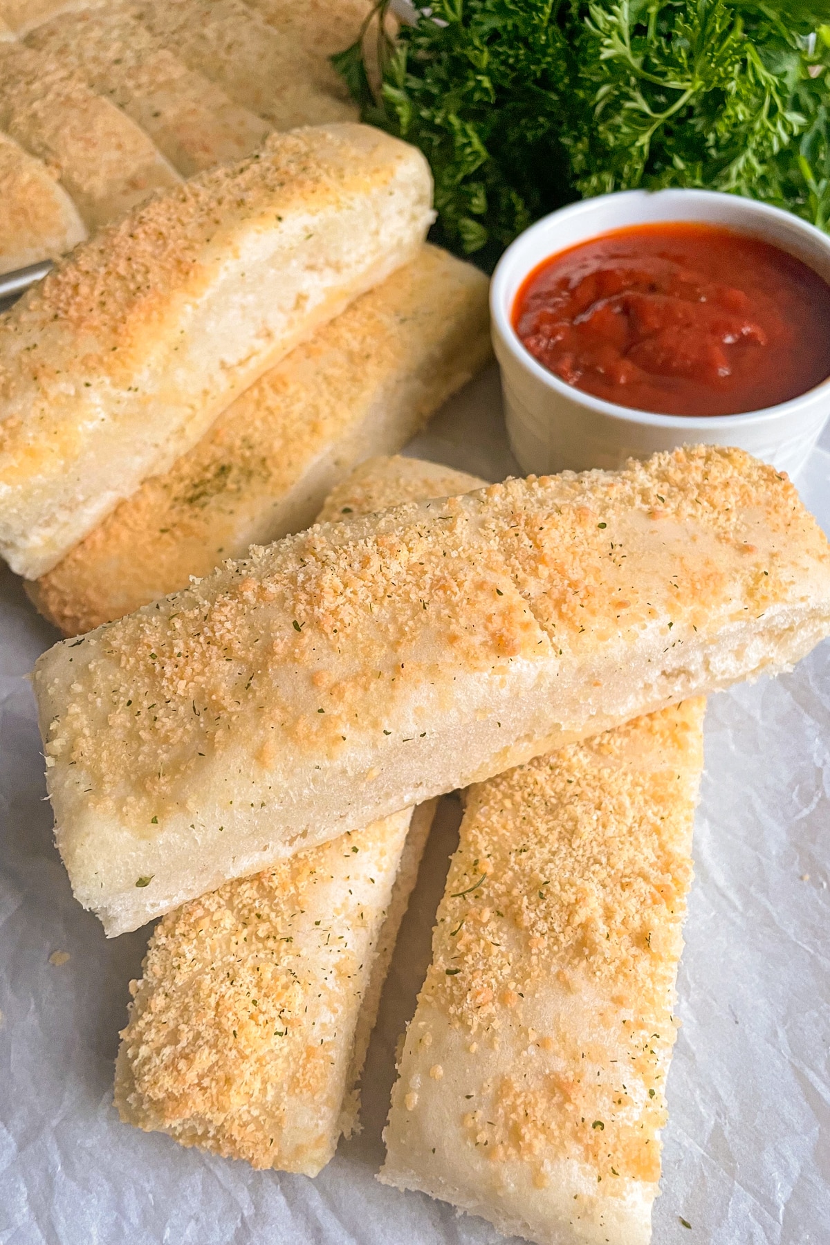 Quick & Easy Homemade Breadsticks with Parmesan