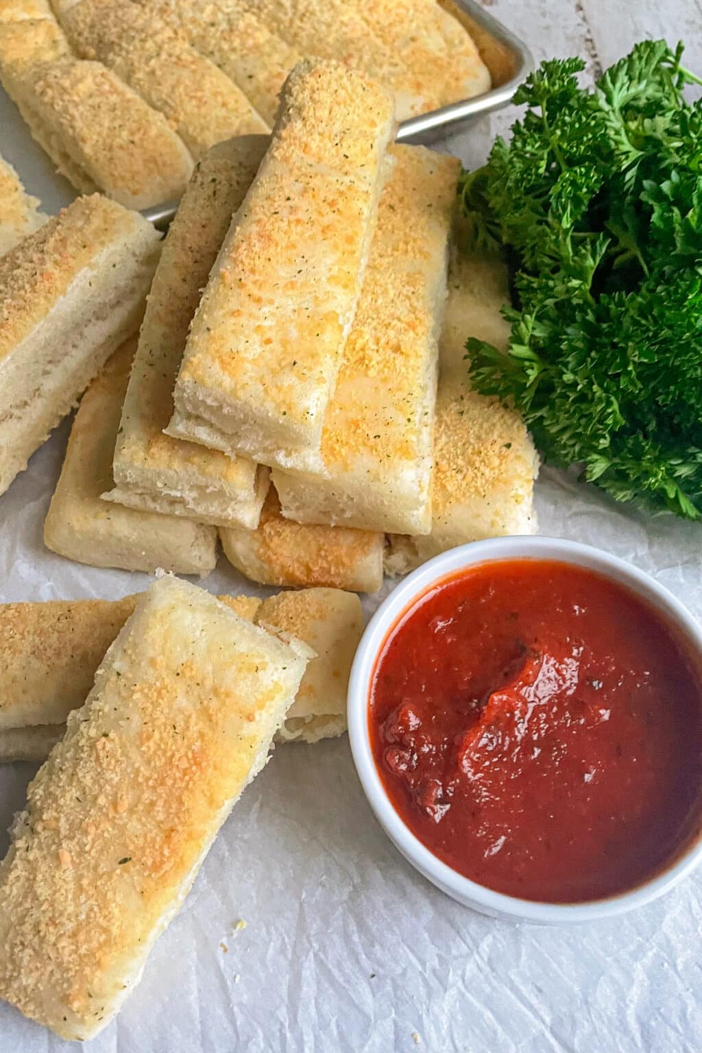 Quick & Easy Homemade Breadsticks with Parmesan